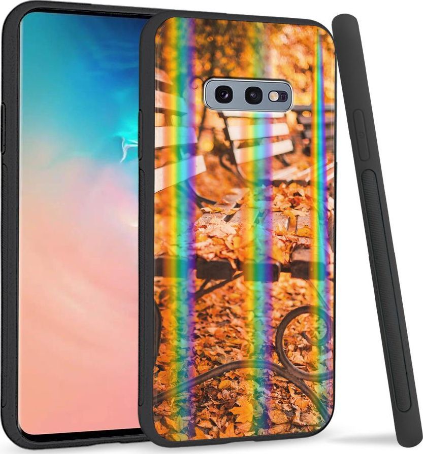 Super Fashion Etui na telefon Samsung S10E Rainbow Case Ławka w parku 1