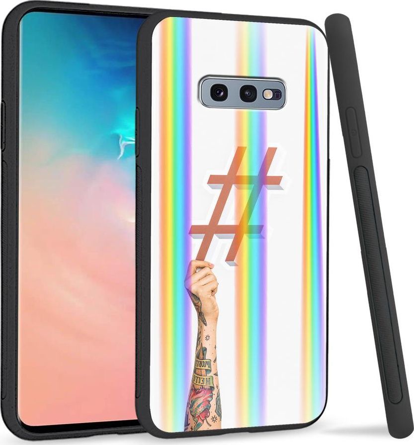 Super Fashion Etui na telefon Samsung S10E Rainbow Case Hasztag 1