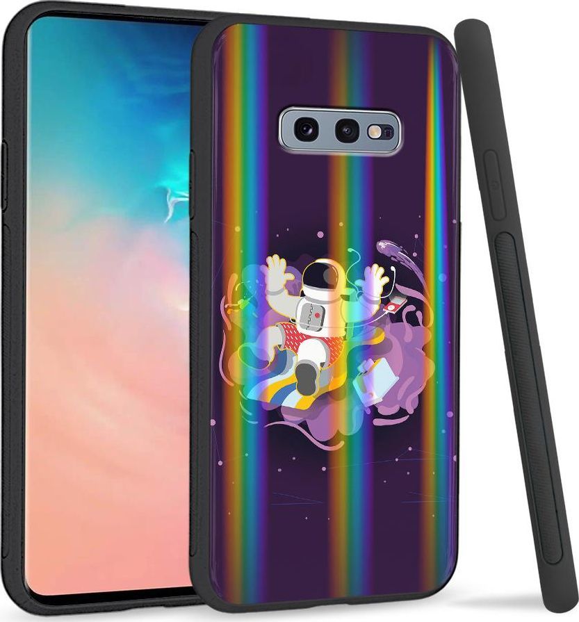 Super Fashion Etui na telefon Samsung S10E Rainbow Case Kosmonauta 1