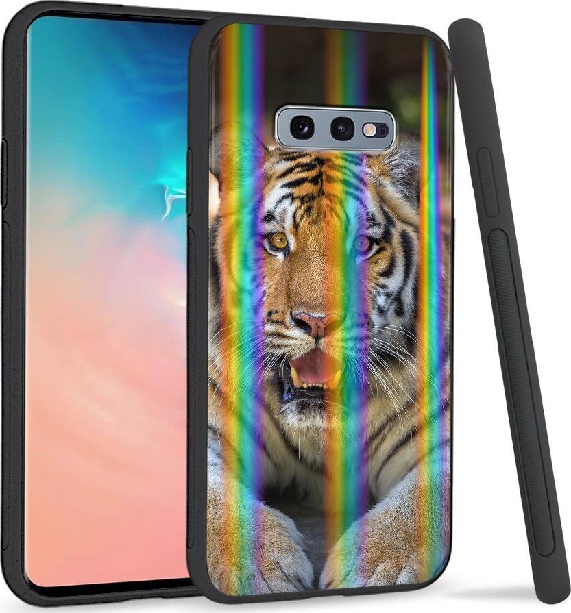 Super Fashion Etui na telefon Samsung S10E Rainbow Case Tygrys 1