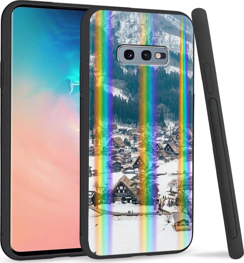 Super Fashion Etui na telefon Samsung S10E Rainbow Case Miasto w górach 1