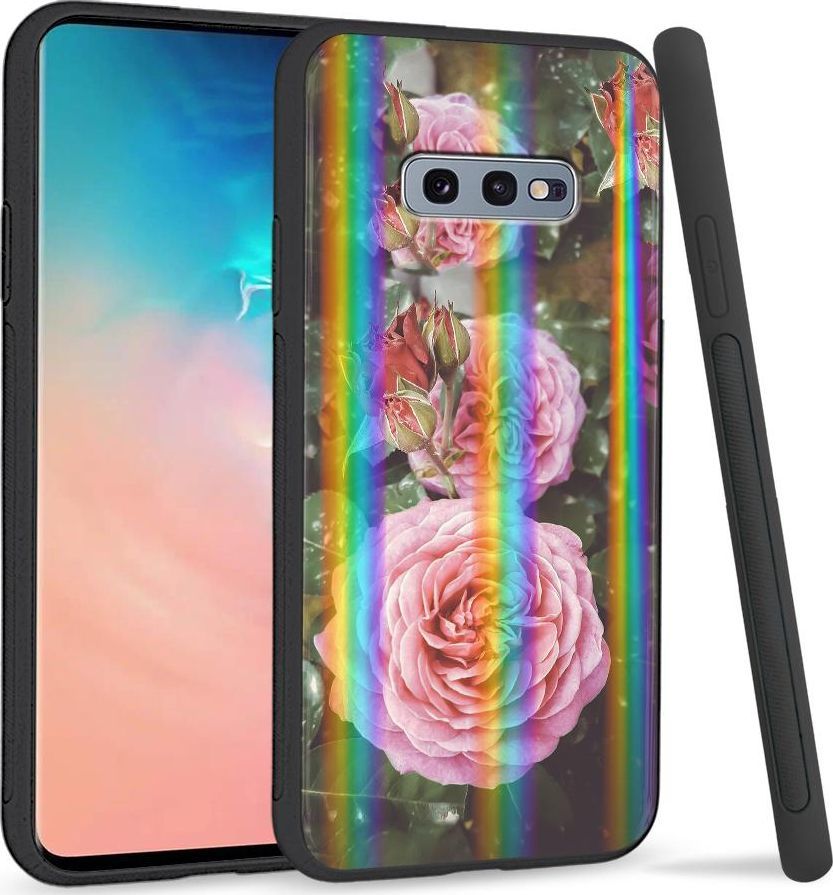 Super Fashion Etui na telefon Samsung S10E Rainbow Case Krzew róży 1