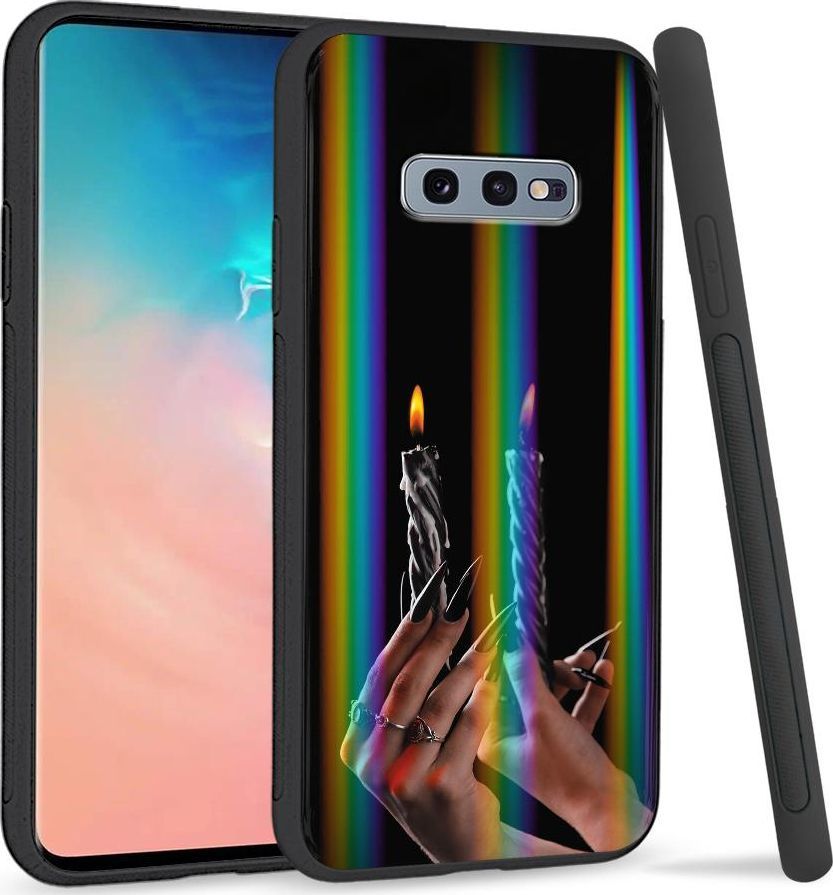 Super Fashion Etui na telefon Samsung S10E Rainbow Case Czarne świeczki 1