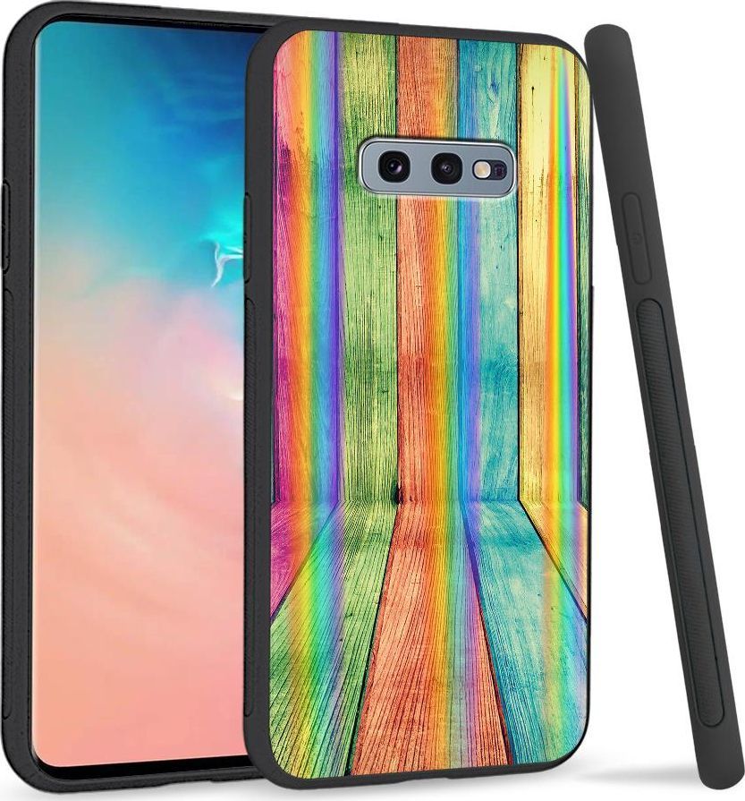 Super Fashion Etui na telefon Samsung S10E Rainbow Case Kolorowe deski 1