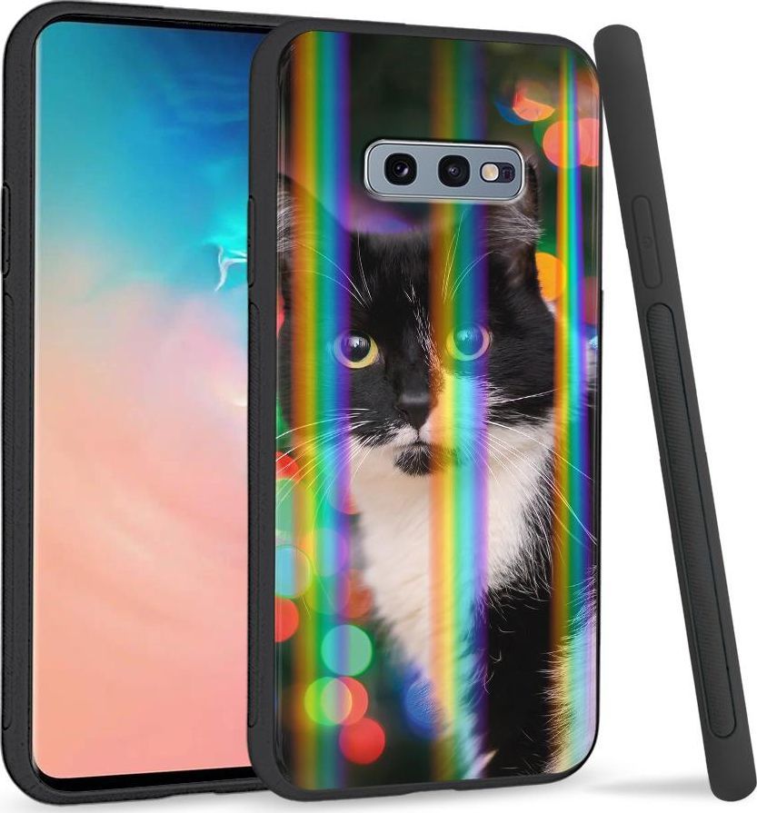 Super Fashion Etui na telefon Samsung S10E Rainbow Case Uroczy kot 1