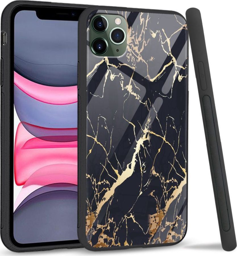 Super Fashion Etui na telefon Apple Iphone 11 Premium Case Black gold granite 1