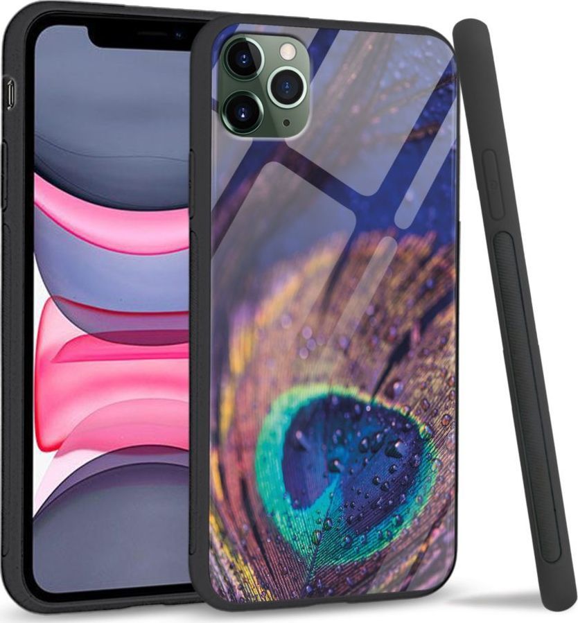 Super Fashion Etui na telefon Apple Iphone 11 Premium Case Peacock Feather Closeup 1