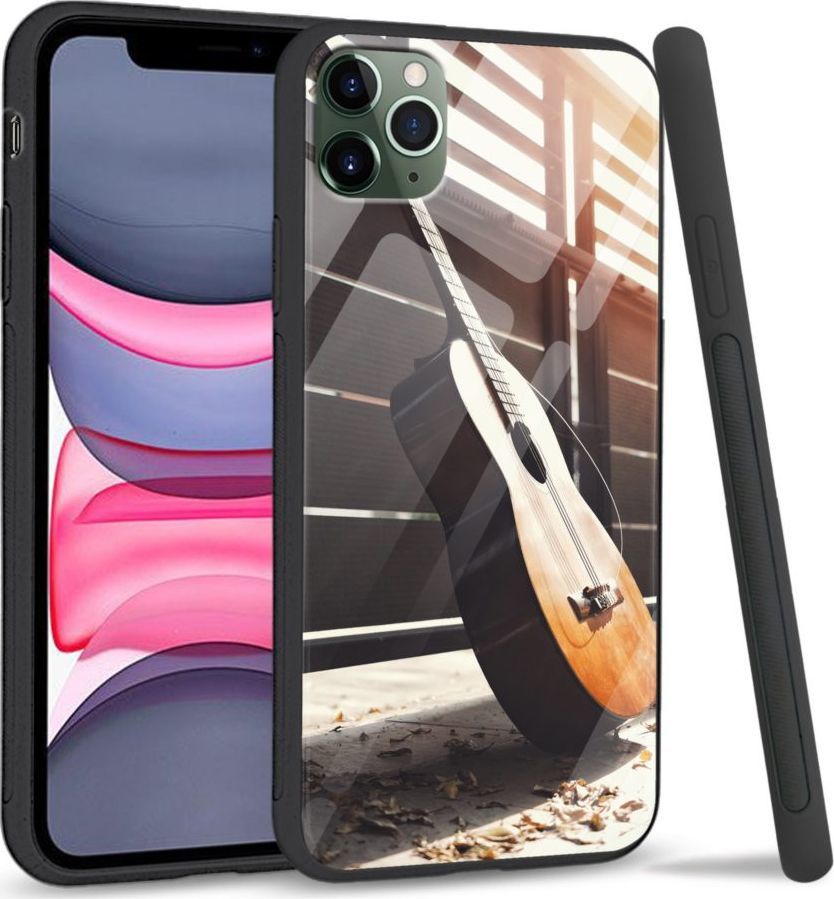 Super Fashion Etui na telefon Apple Iphone 11 Premium Case Wooden Guitar 1