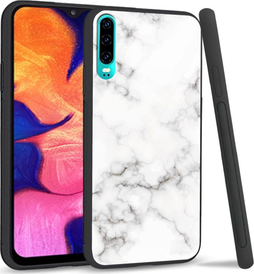 Super Fashion Etui na telefon Huawei P30 Premium Case White granite 1