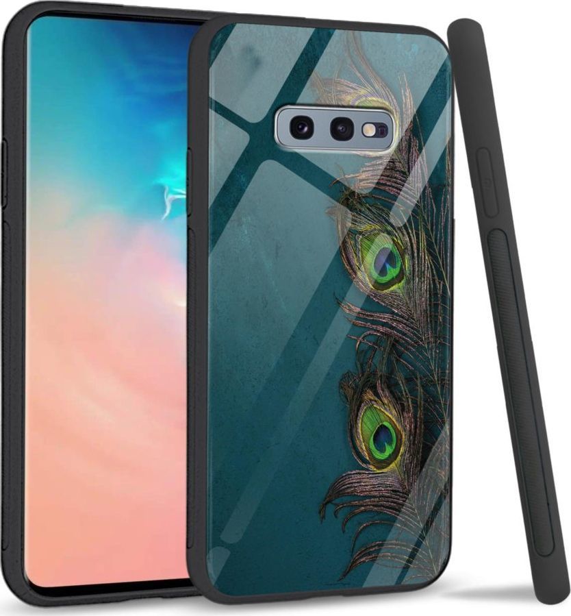 Super Fashion Etui na telefon Samsung Galaxy S10E Premium Case Three Peacock Feathers 1