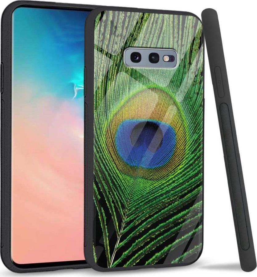 Super Fashion Etui na telefon Samsung Galaxy S10E Premium Case Peacock Feather 1