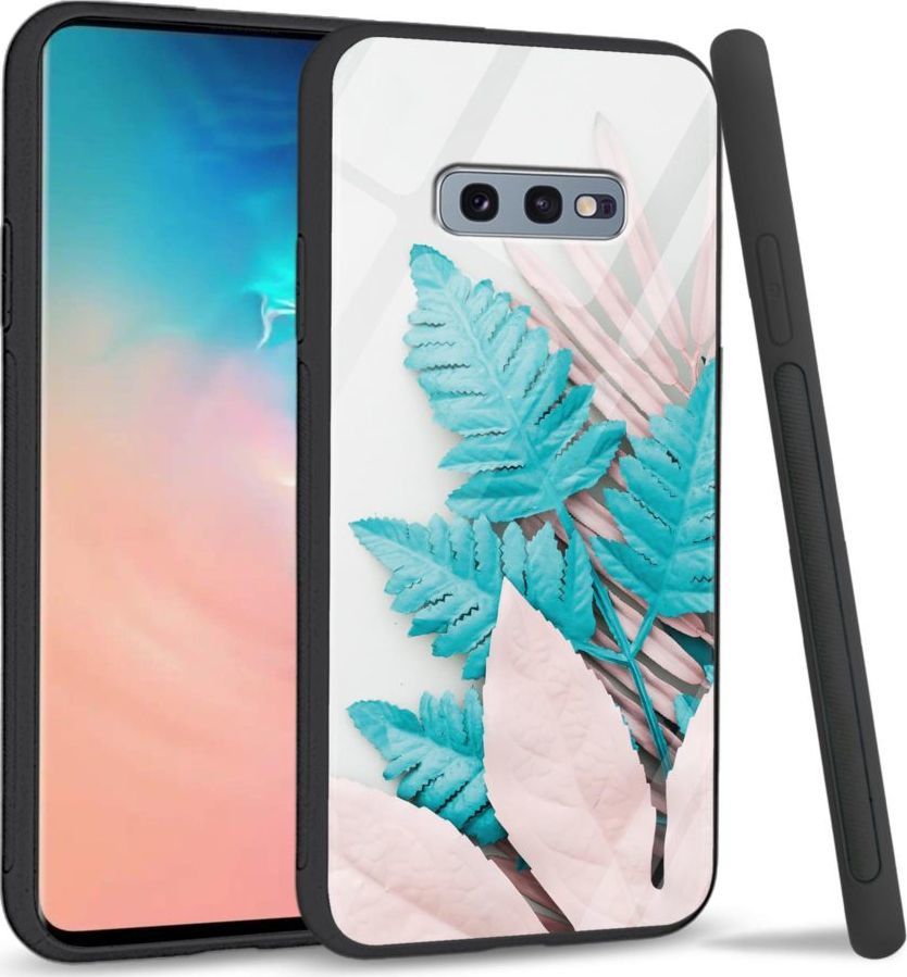 Super Fashion Etui na telefon Samsung Galaxy S10E Premium Case Blue white leaf 1