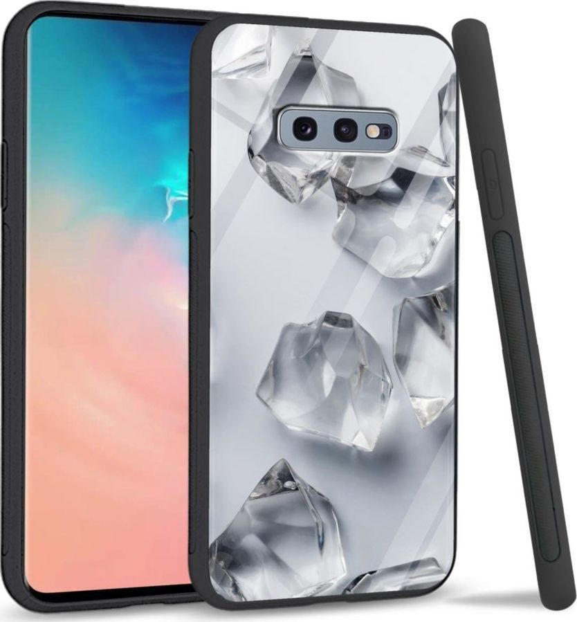Super Fashion Etui na telefon Samsung Galaxy S10E Premium Case White glass cubes 1