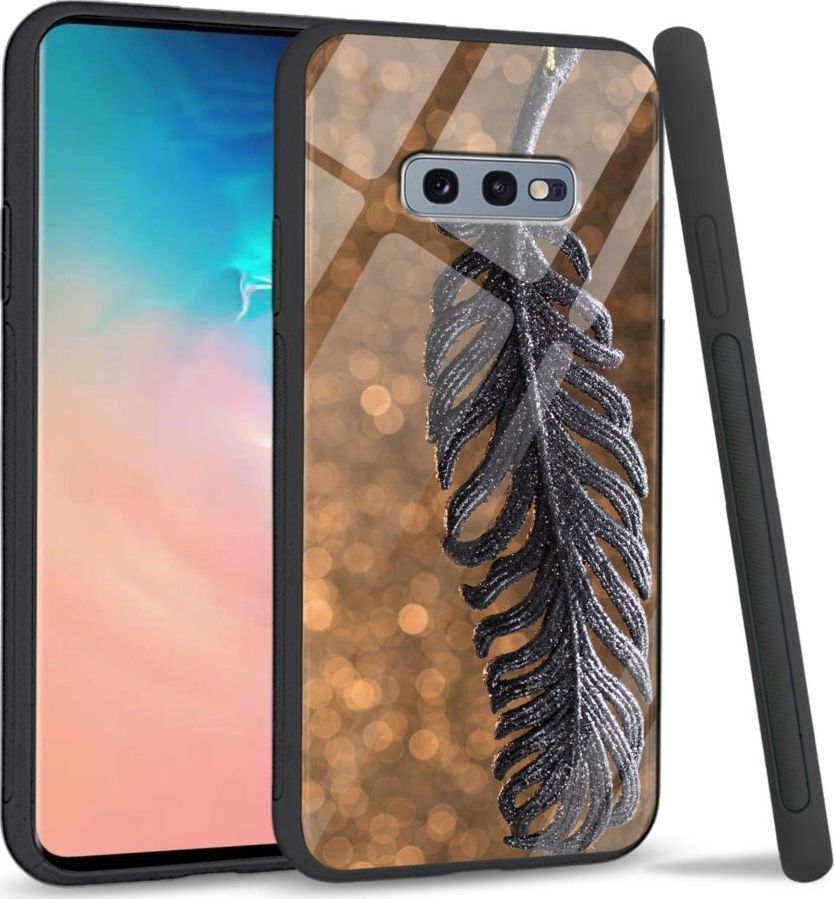 Super Fashion Etui na telefon Samsung Galaxy S10E Premium Case Metal Feather 1