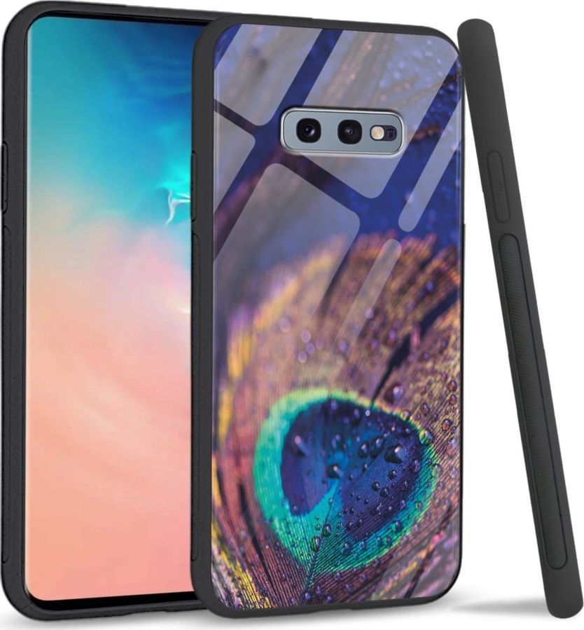 Super Fashion Etui na telefon Samsung Galaxy S10E Premium Case Peacock Feather Closeup 1