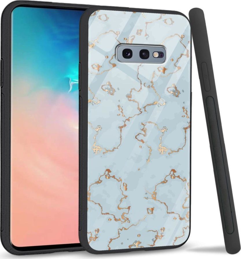 Super Fashion Etui na telefon Samsung Galaxy S10E Premium Case Golden blue granite 1