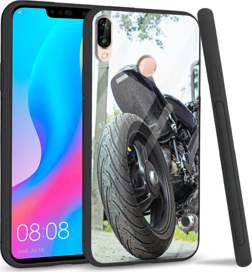 Super Fashion Etui na telefon Huawei P20 Lite 2019 Premium Case Bike Tyre 1