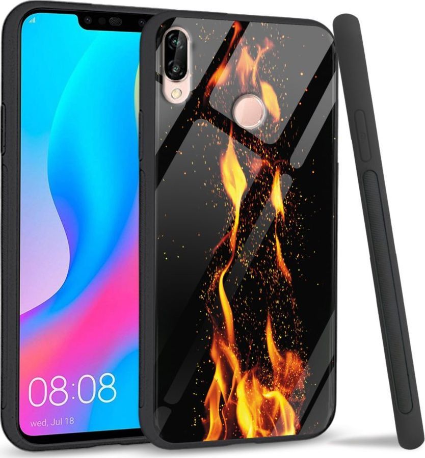 Super Fashion Etui na telefon Huawei P20 Lite 2019 Premium Case Crackling Fire 1