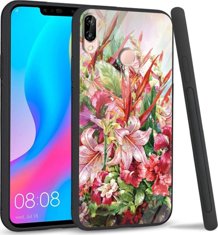 Super Fashion Etui na telefon Huawei P20 Lite 2019 Premium Case Flowers 1