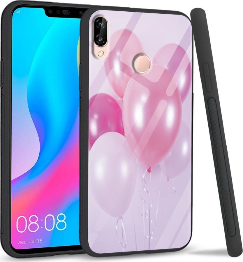 Super Fashion Etui na telefon Huawei P20 Lite 2019 Premium Case Pink Balloons 1