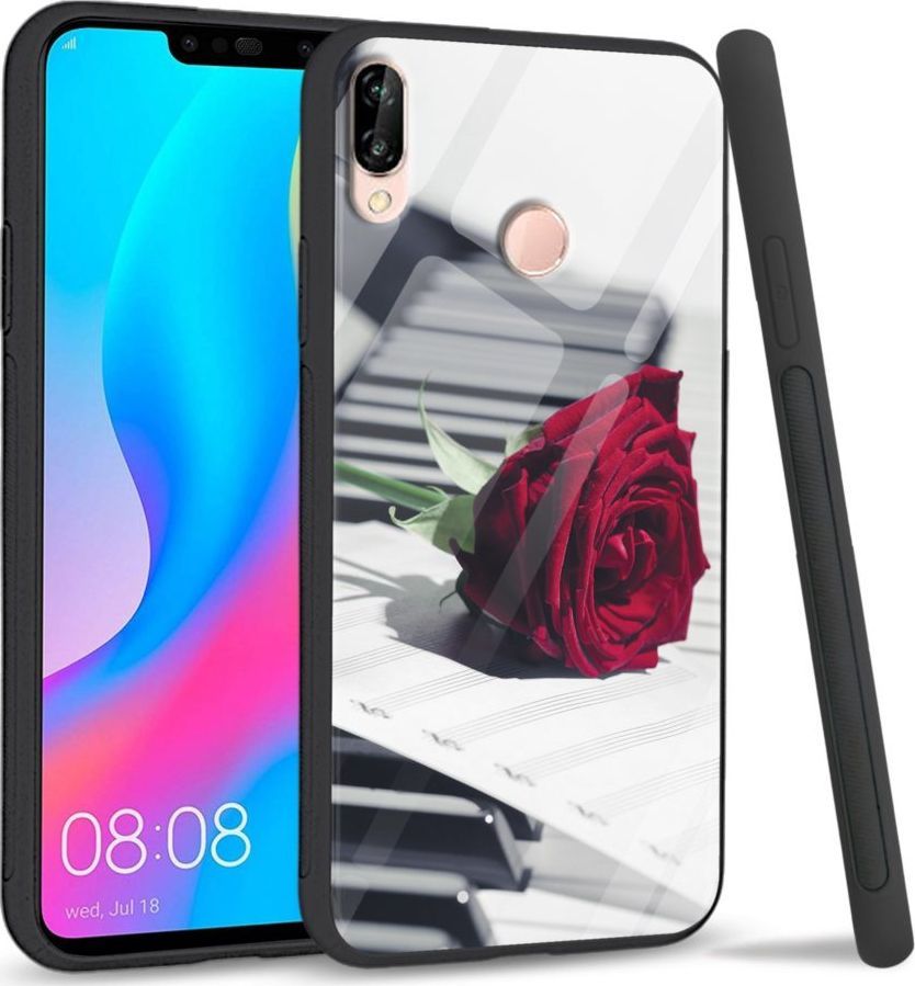 Super Fashion Etui na telefon Huawei P20 Lite 2019 Premium Case Rose Piano 1