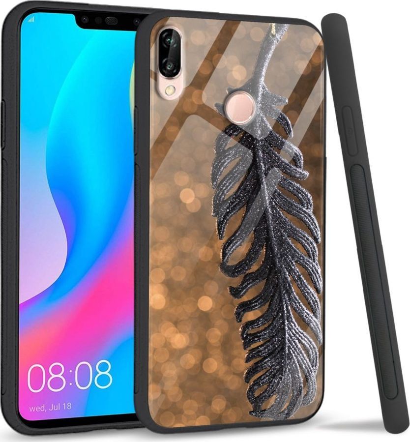 Super Fashion Etui na telefon Huawei P20 Lite 2019 Premium Case Metal Feather 1
