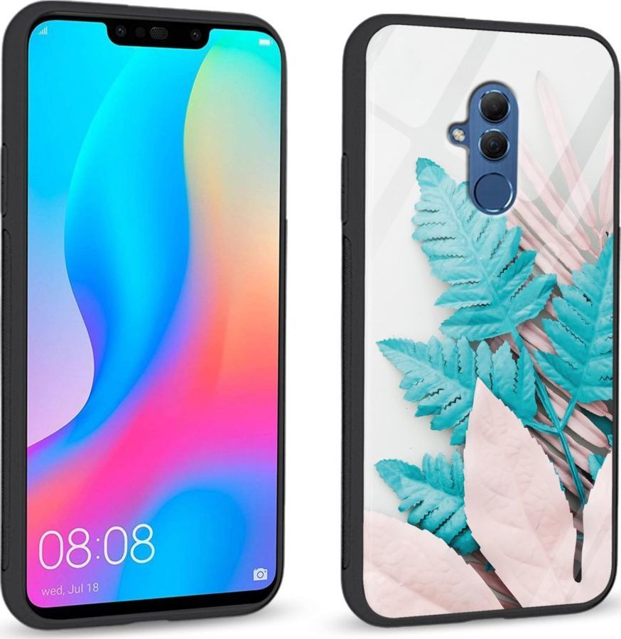 Super Fashion Etui na telefon Huawei Mate 20 Lite Premium Case Blue white leaf 1