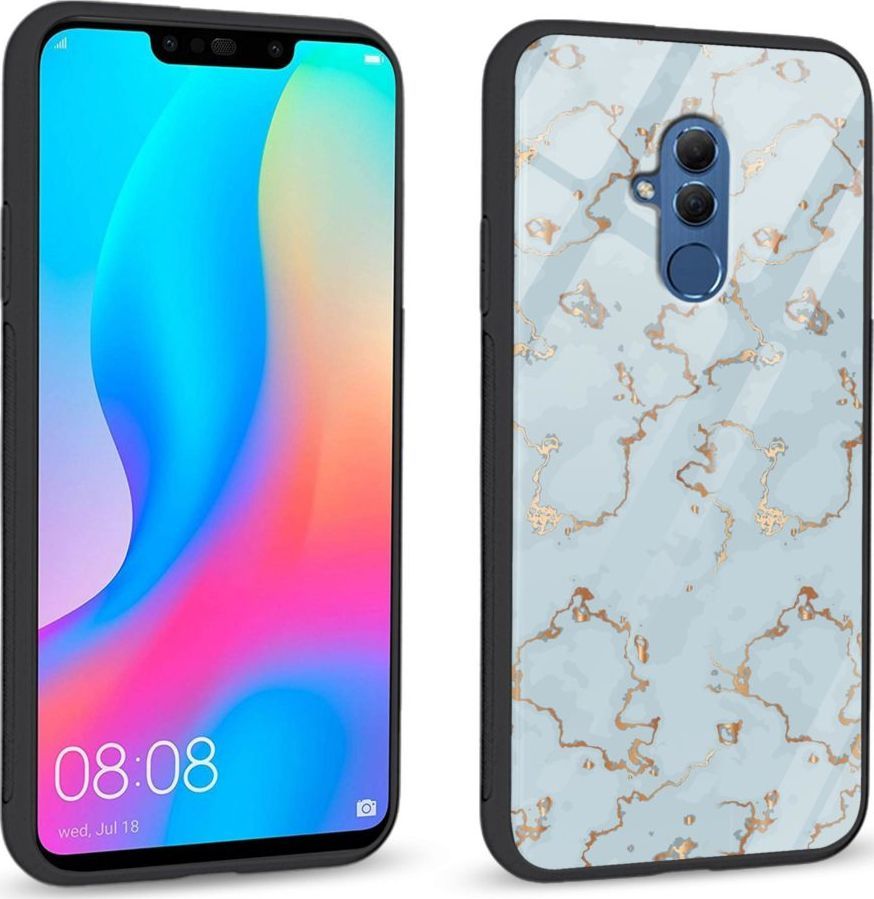 Super Fashion Etui na telefon Huawei Mate 20 Lite Premium Case Golden blue granite 1
