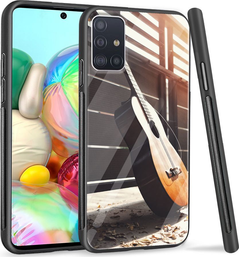 Super Fashion Etui na telefon Samsung Galaxy A71 Premium Case Wooden Guitar 1