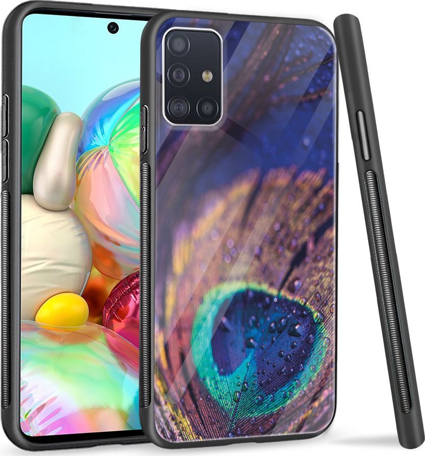 Super Fashion Etui na telefon Samsung Galaxy A71 Premium Case Peacock Feather Closeup 1