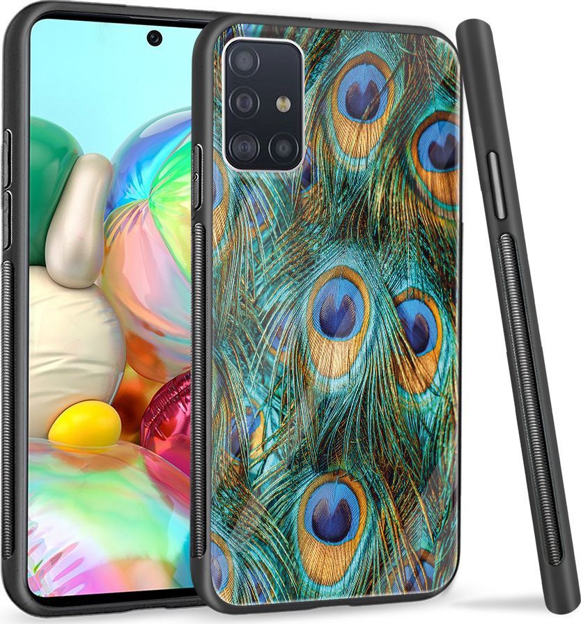 Super Fashion Etui na telefon Samsung Galaxy A71 Premium Case Peacock Feather Bunch 1