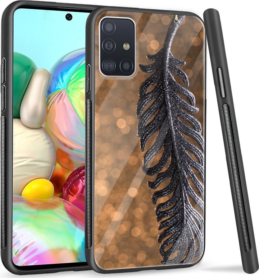 Super Fashion Etui na telefon Samsung Galaxy A71 Premium Case Metal Feather 1