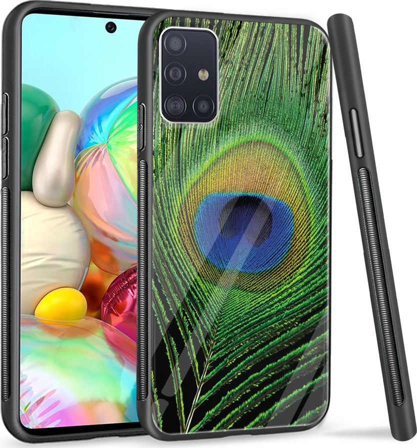 Super Fashion Etui na telefon Samsung Galaxy A71 Premium Case Peacock Feather 1
