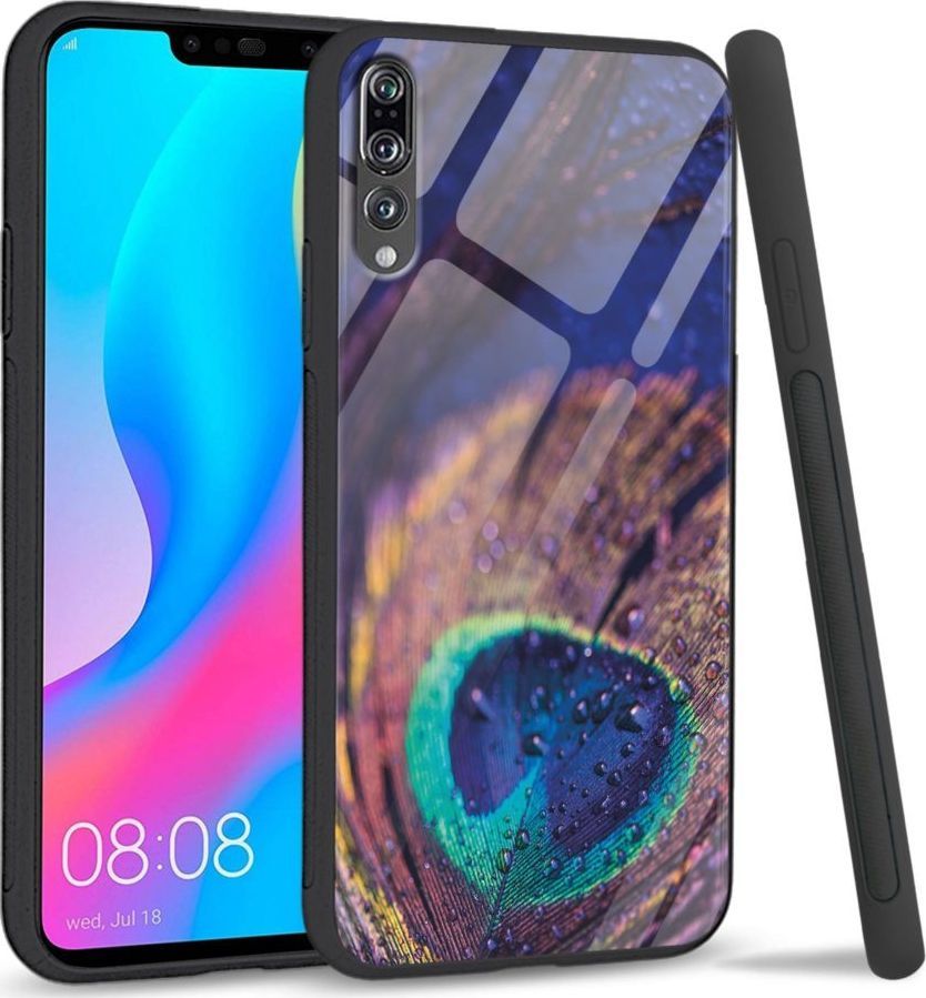 Super Fashion Etui na telefon Huawei P20 Pro Premium Case Peacock Feather Closeup 1
