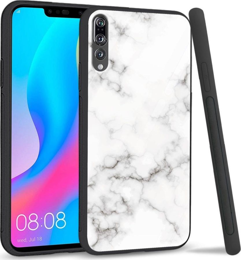 Super Fashion Etui na telefon Huawei P20 Pro Premium Case White granite 1