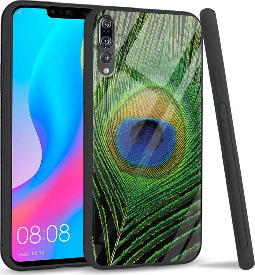 Super Fashion Etui na telefon Huawei P20 Pro Premium Case Peacock Feather 1