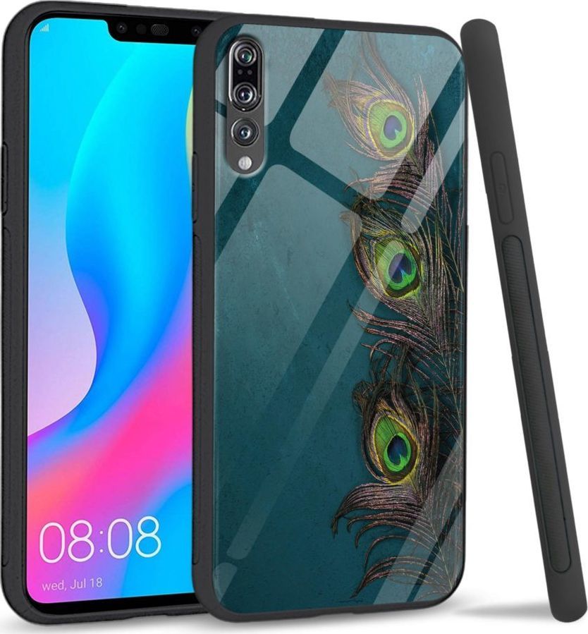 Super Fashion Etui na telefon Huawei P20 Pro Premium Case Three Peacock Feathers 1