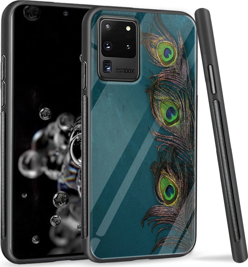 Super Fashion Etui na telefon Samsung Galaxy S20 Ultra Premium Case Three Peacock Feathers 1
