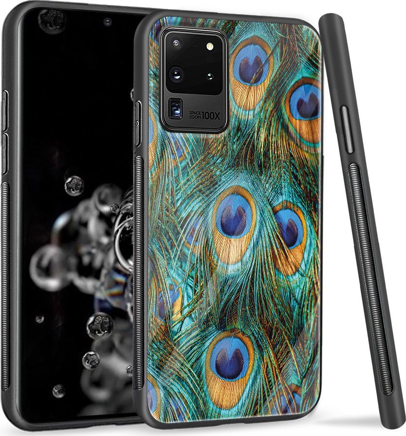 Super Fashion Etui na telefon Samsung Galaxy S20 Ultra Premium Case Peacock Feather Bunch 1