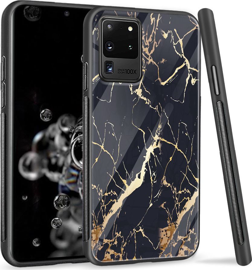 Super Fashion Etui na telefon Samsung Galaxy S20 Ultra Premium Case Black gold granite 1