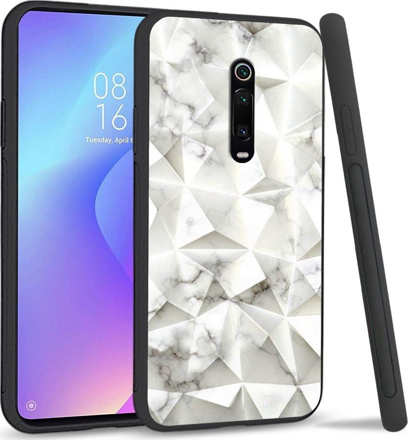 Super Fashion Etui na telefon Xiaomi MI9T Crystal Case White granite 1