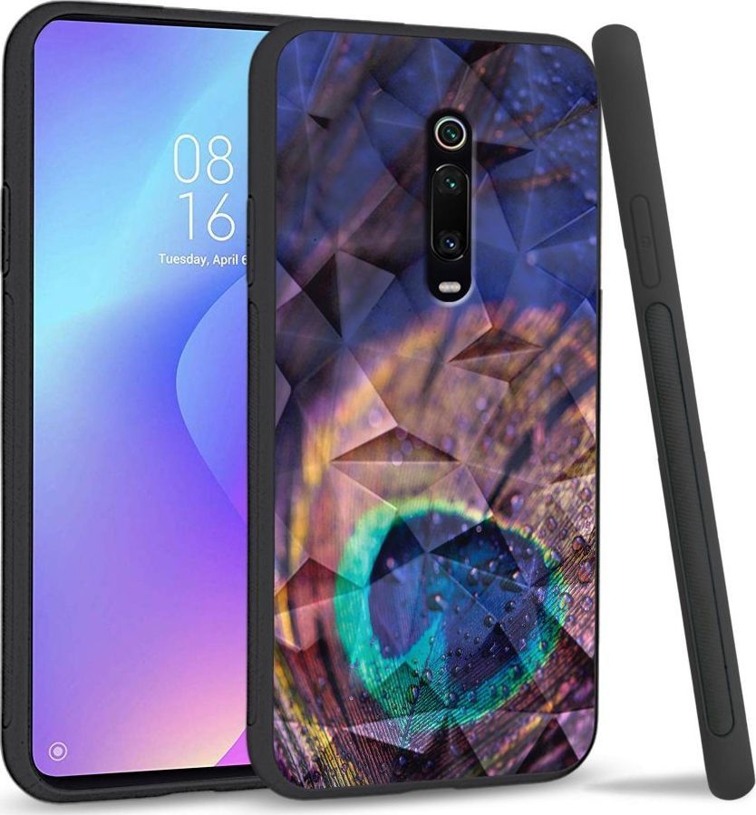 Super Fashion Etui na telefon Xiaomi MI9T Crystal Case Peacock Feather Closeup 1