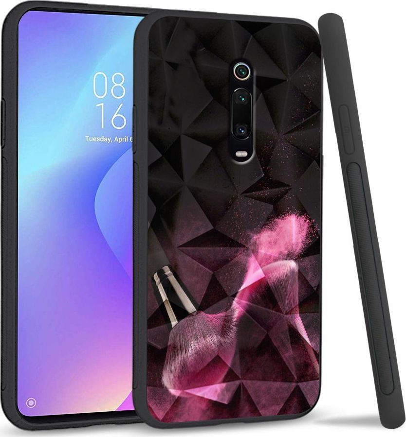 Super Fashion Etui na telefon Xiaomi MI9T Crystal Case Pink powder brush 1