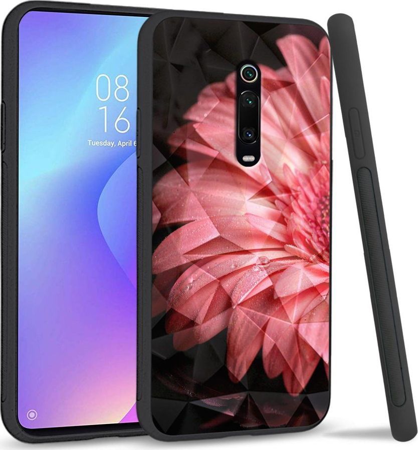 Super Fashion Etui na telefon Xiaomi MI9T Crystal Case Pink flower 1