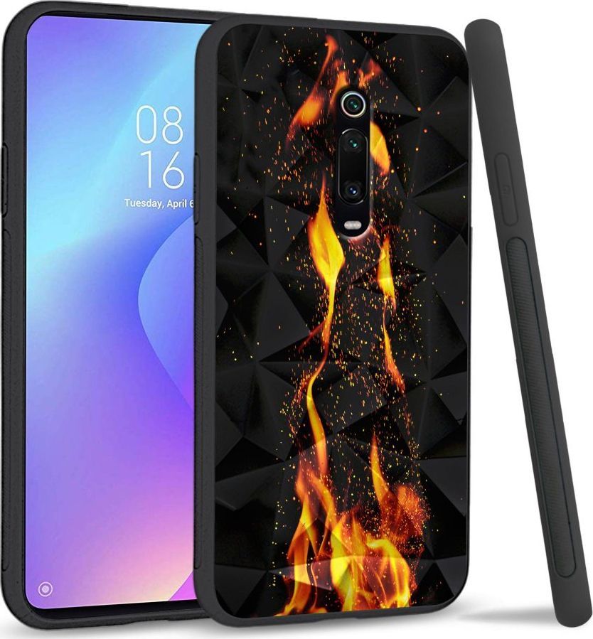 Super Fashion Etui na telefon Xiaomi MI9T Crystal Case Crackling Fire 1