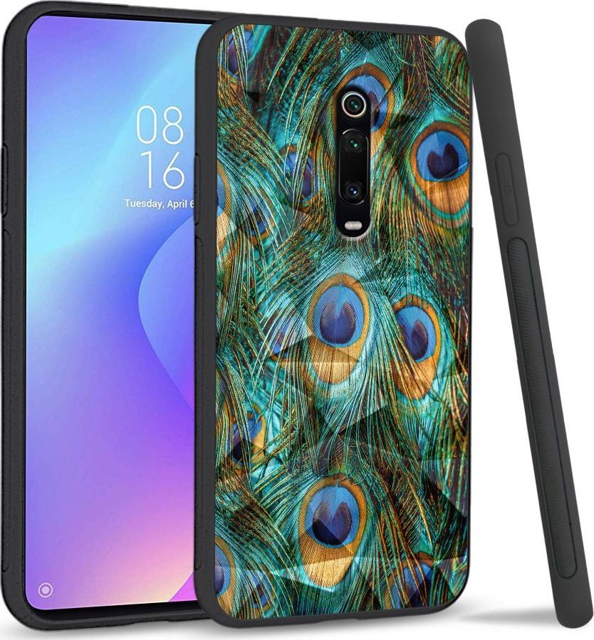 Super Fashion Etui na telefon Xiaomi MI9T Crystal Case Peacock Feather Bunch 1