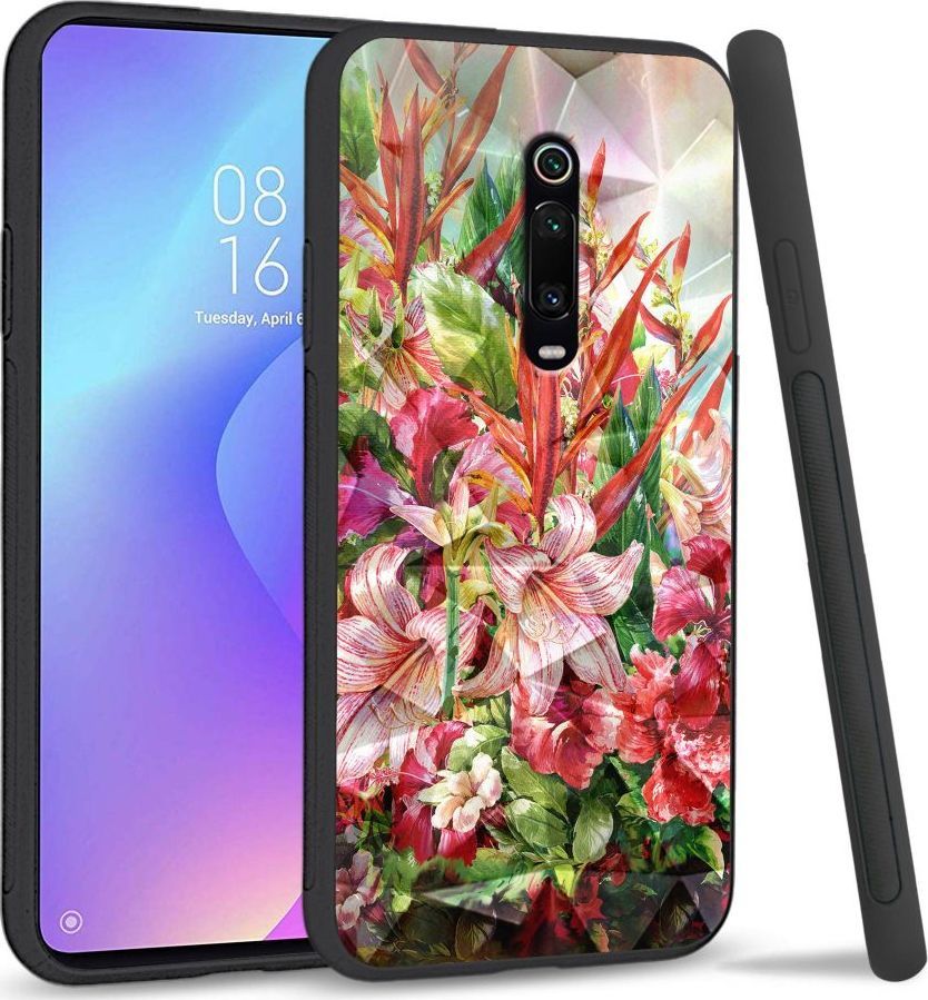 Super Fashion Etui na telefon Xiaomi MI9T Crystal Case Flowers 1
