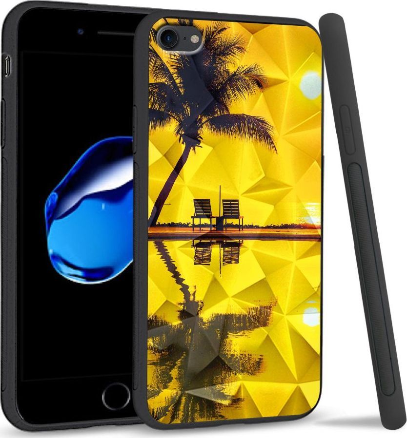 Super Fashion Etui na telefon Apple Iphone 7 / 8 Crystal Case Yellow sunset 1