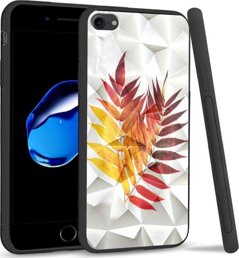 Super Fashion Etui na telefon Apple Iphone 7 / 8 Crystal Case Reddish yellow leaves 1