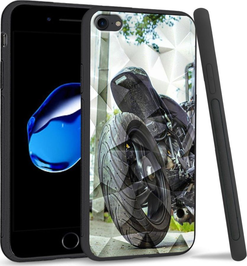Super Fashion Etui na telefon Apple Iphone 7 / 8 Crystal Case Bike Tyre 1